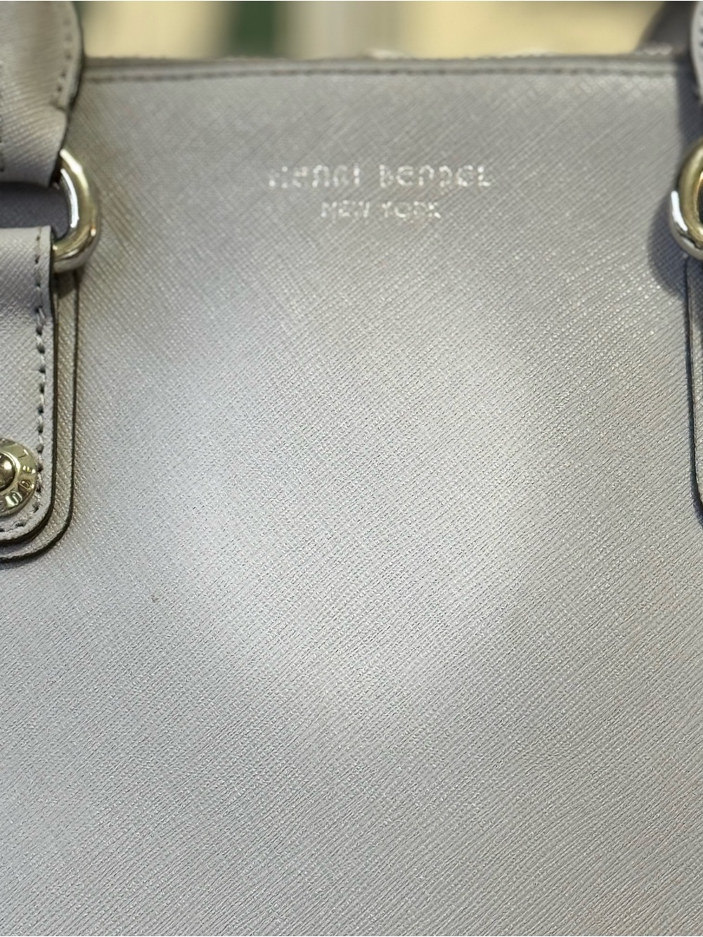 henri bendel Pale Grey Saffiano Satchel with Detachable Strap - Picture 3 of 15